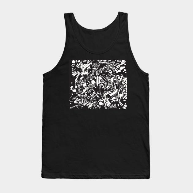 black and white tree pattern Tank Top by BraveCoward